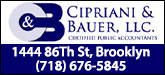 Cipriani & Bauer, Certified Public Accts Sponsorship Banner